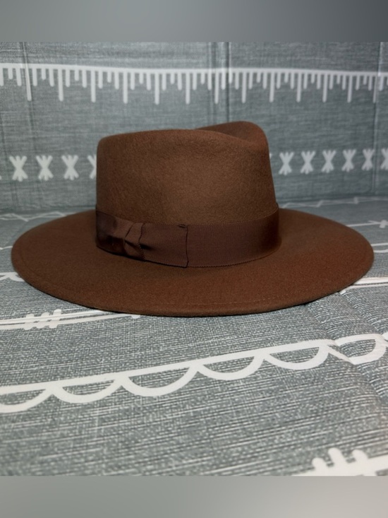 Eric Javits Wide-Brim Wool Fedora Hat in Russet main image 4